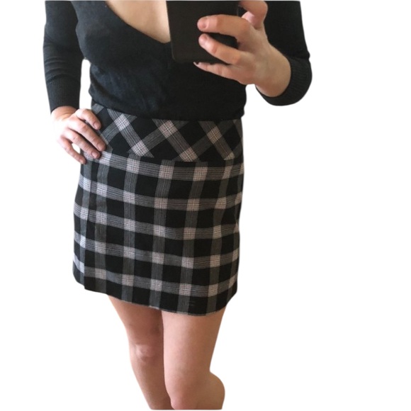 VINTAGE 90s A. BYER Red Black White Plaid Clueless Prep Mini Skirt w/ Side Slit - Picture 10 of 16